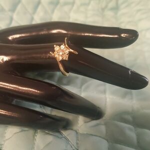 Vintage Park Lane Cubic Zirconia Cluster Ring Sz 6.5 Gold Tone .